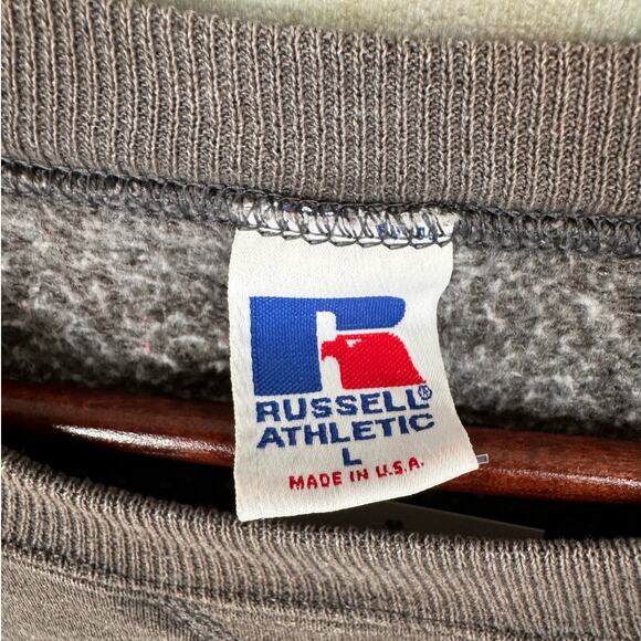 VTG 90s Russell Athletic Crewneck Sweatshirt Mens Sz L Gray USA Made Pullover - Picture 6 of 8